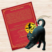 Spooky Night Black Cat Wooden Ornaments by Laura Seeley - Thanksgiving Halloween Decor - 8512054-3-LS