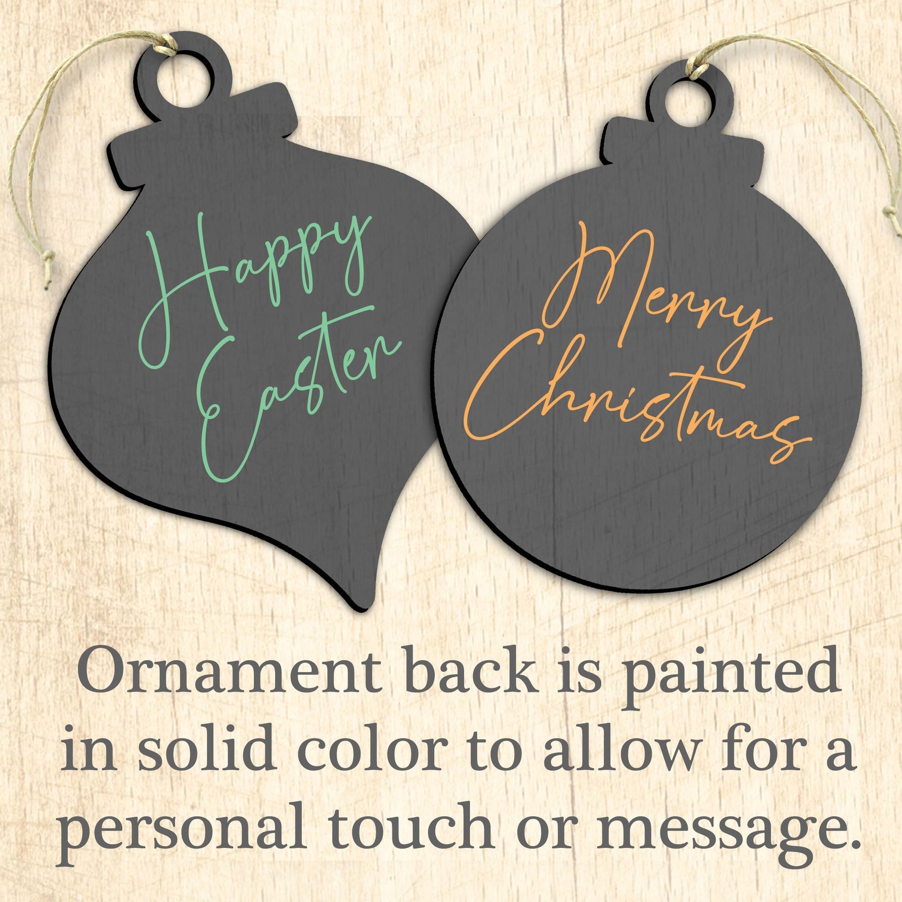 Spooky Night Black Cat Wooden Ornaments by Laura Seeley - Thanksgiving Halloween Decor - 8512054-3-LS
